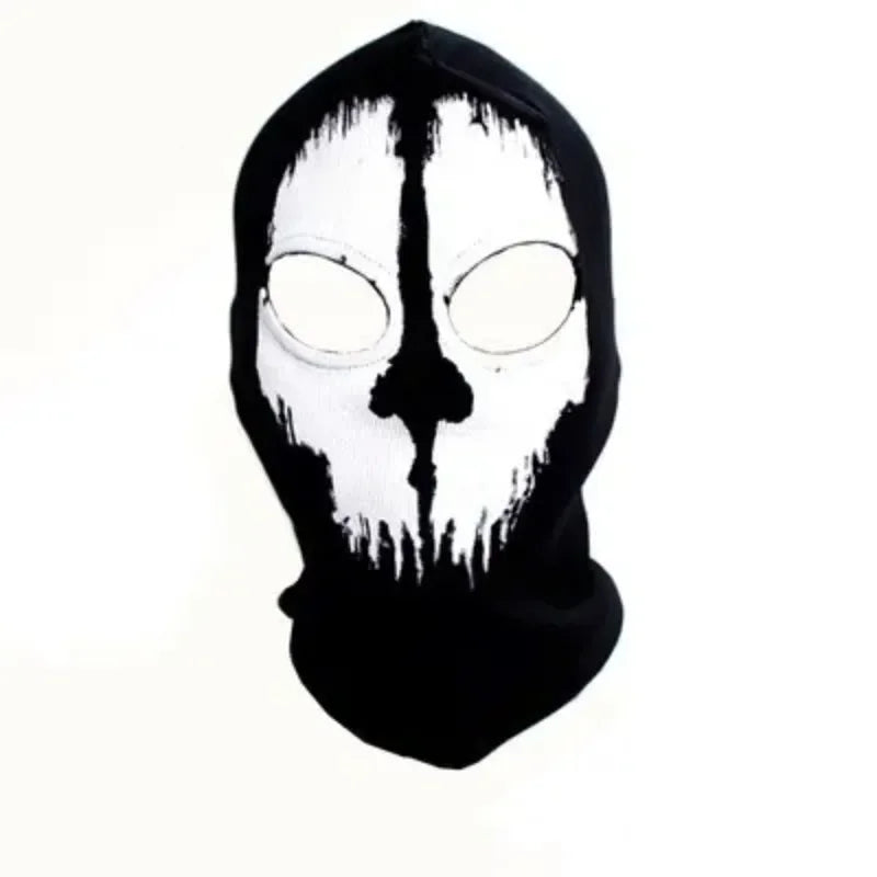Black Skull Balaclava Mask - Warm Full Face Hood Beanie for Men Outdoor Wear