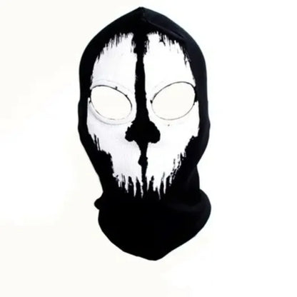 Black Skull Balaclava Mask - Warm Full Face Hood Beanie for Men Outdoor Wear