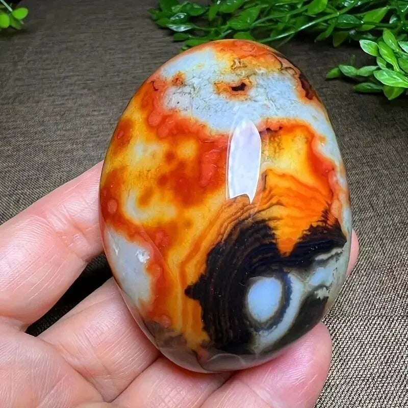 Big Silk Agate Raw Stone – Unengraved Pebble Handle Piece for DIY Jewelry, Gemstones & Stone Landscaping