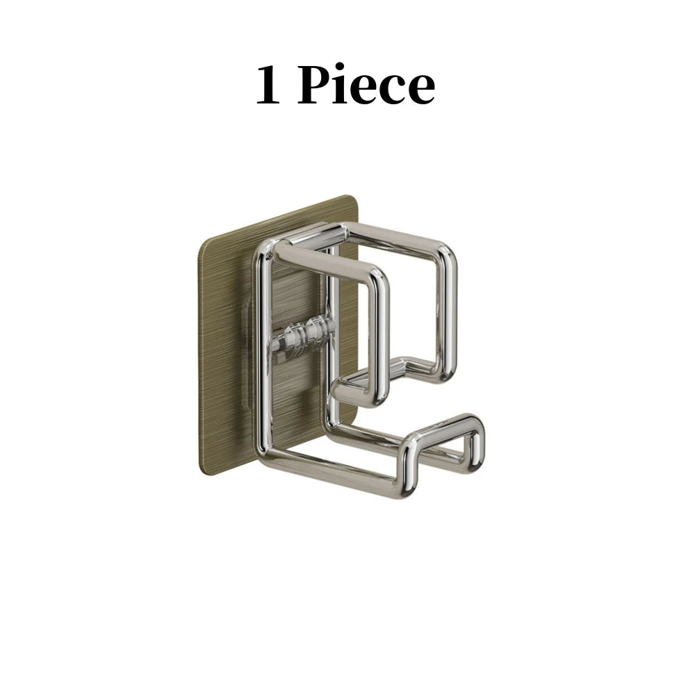 1/2/4/6PCS Stainless Steel Washbasin Hooks — Multifunction Punch-Free Kitchen & Bathroom Rack, Towel & Basin Storage Holder