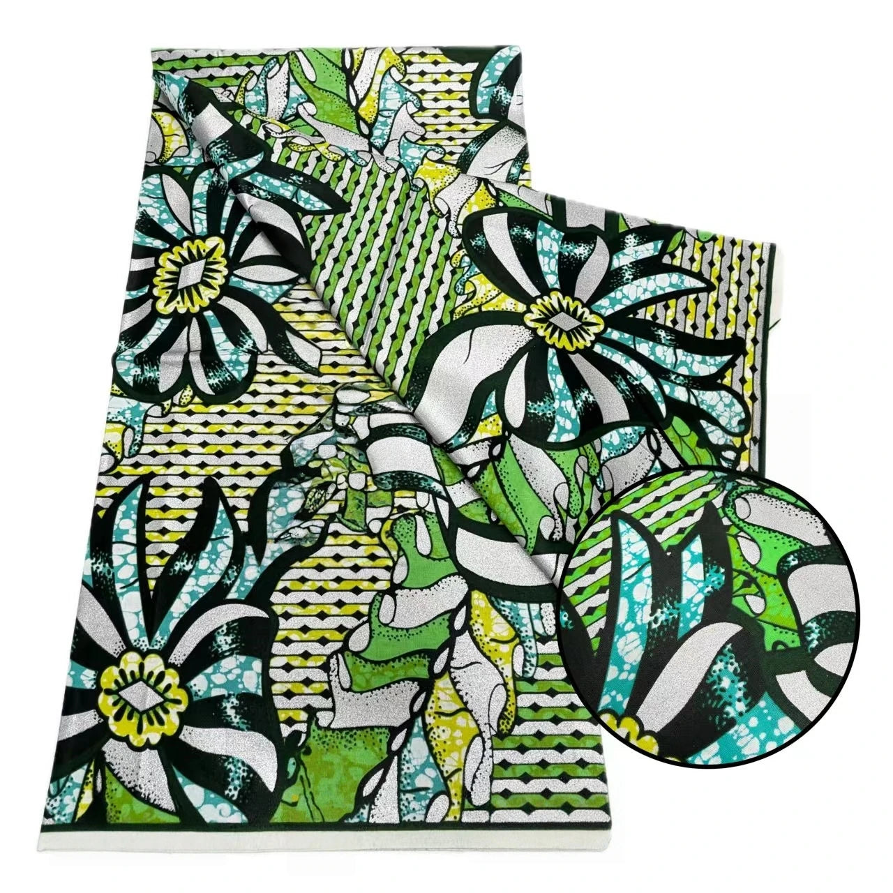 Original African Wax Print Fabric - 6 Yards 100% Cotton Nigerian Ankara Sewing Material for Women’s Dresses