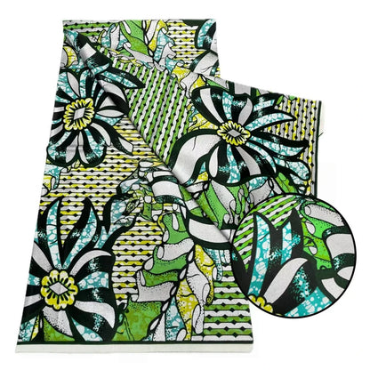 Original African Wax Print Fabric - 6 Yards 100% Cotton Nigerian Ankara Sewing Material for Women’s Dresses