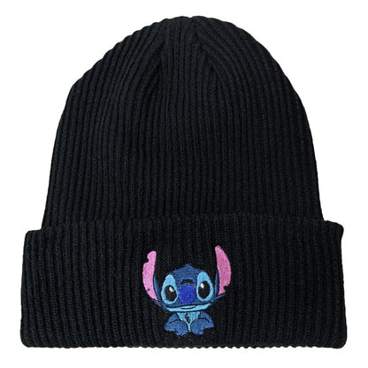 Cartoon Embroidered Knit Beanie Hat – Cute Unisex Stretchy Thermal Cap for Adults & Kids, Perfect Christmas Gift