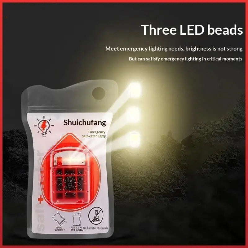 Portable Salt Water Emergency Lamp - 120-Hour Battery-Free Light for Camping, Hiking & Outdoor Survival