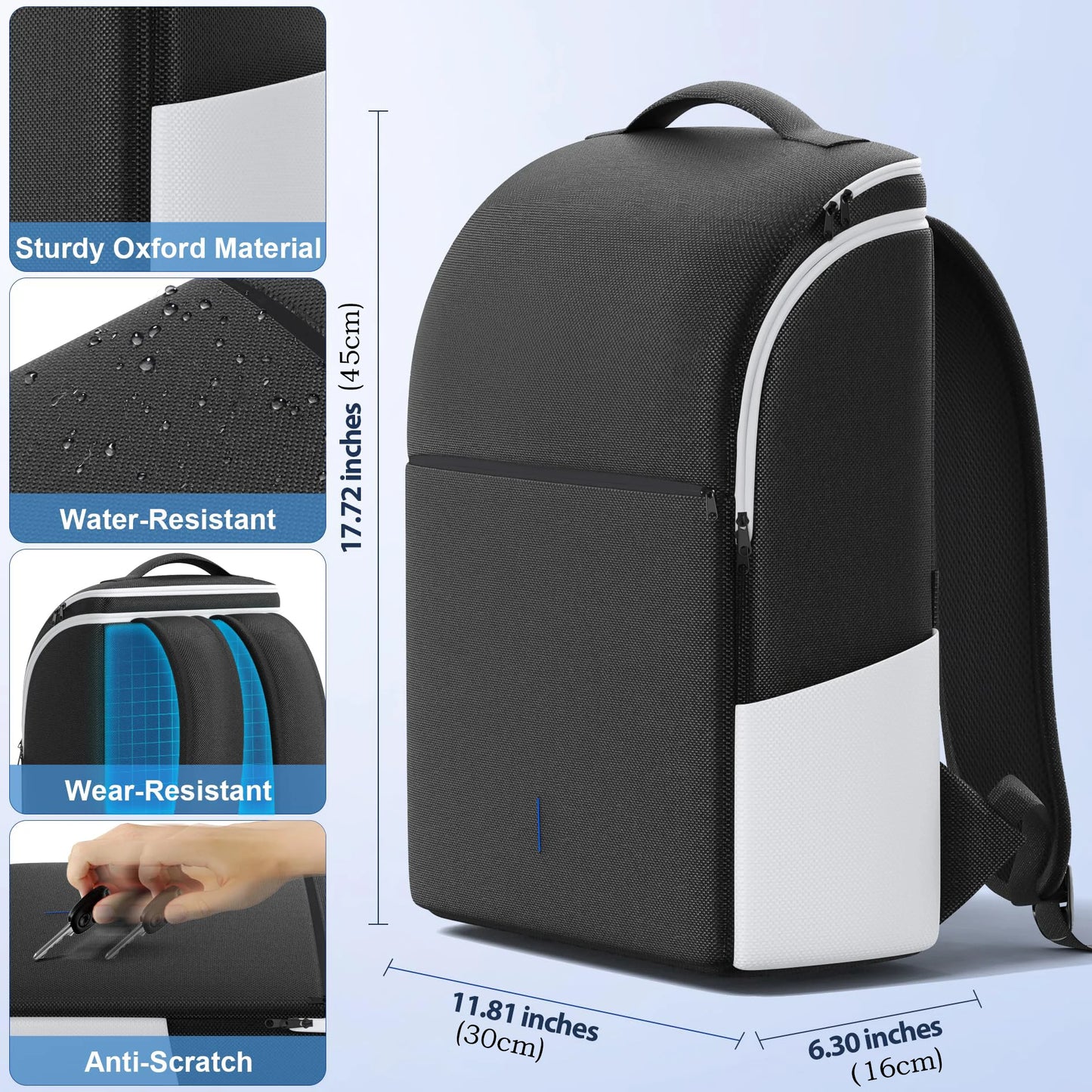 PS5 Travel Carrying Backpack - Protective Console Storage Bag for PS5 Slim Pro with Dual Controller Space