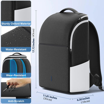 PS5 Travel Carrying Backpack - Protective Console Storage Bag for PS5 Slim Pro with Dual Controller Space