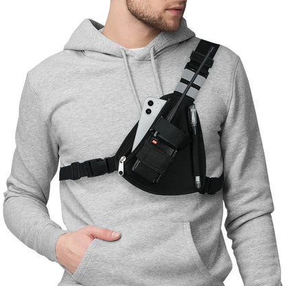 BAOFENG and ABBRREE Tactical Radio Chest Harness – Nylon Vest Rig Pack for BF-888S and UV-5R Walkie Talkies