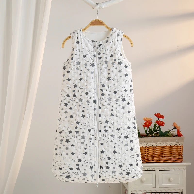 Baby Sleeping Bag - Warm Velvet Sleeveless Newborn Sleep Sack for Autumn & Winter Anti-Kick Comfort