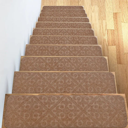 20x76cm Soft Stair Mat – Self-Adhesive Non-Slip Water Absorption Carpet Protector, Variety Pattern Rug for Stairs