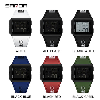 SANDA Brand Men’s Fashion Watch - Casual Sport LED Digital Wristwatch, Waterproof Military Clock, Relogio Masculino