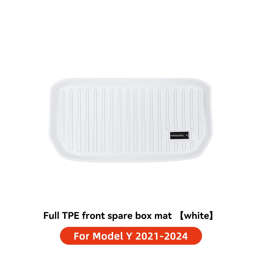 YZ TPE White Foot Pad — Fully-Surrounded Floor Liner for Tesla Model 3 & Model Y (2021–2025) | Waterproof, Non-Slip