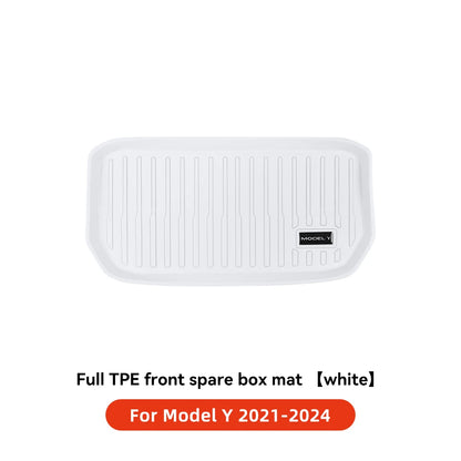 YZ TPE White Foot Pad — Fully-Surrounded Floor Liner for Tesla Model 3 & Model Y (2021–2025) | Waterproof, Non-Slip