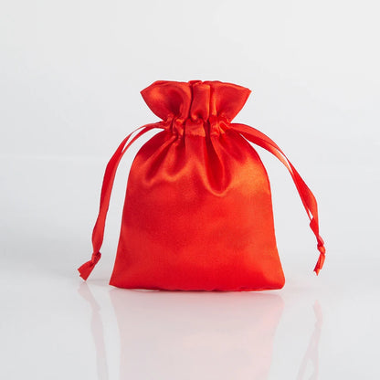 100PCS Silk Satin Jewelry Gift Bags – Drawstring Pouches for Necklace, Bracelet & Earrings, Wedding Party Favor & Christmas Gift Packaging, Custom Logo Ready