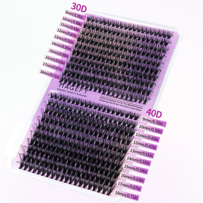 MJ DIY Lash Extensions Kit – 640pcs Wispy Lash Clusters 80D/100D, Mix 9-18mm Individual Cluster Eyelash Extensions