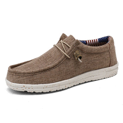 Men’s Casual Denim Canvas Shoes – Breathable Lightweight Walking Flats, Fashion Outdoor Loafers for Men, Large Size Comfortable Everyday Footwear