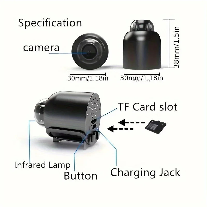 1080P HD Mini WiFi Camera – Indoor Security Surveillance, Baby Monitor with Night Vision, Audio & Video Recorder
