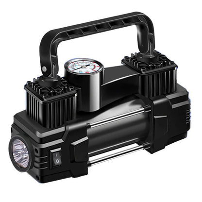 12V 150PSI Mini Air Compressor – Dual Cylinder Heavy Duty Tire Inflator with LED Light, Car Electric Pump