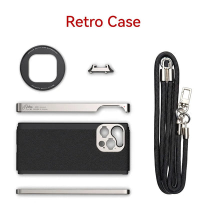 Fotorgear iPhone 17 Retro Camera Case Kit - Classic Photography Accessories with T-Mount Support for External Lenses