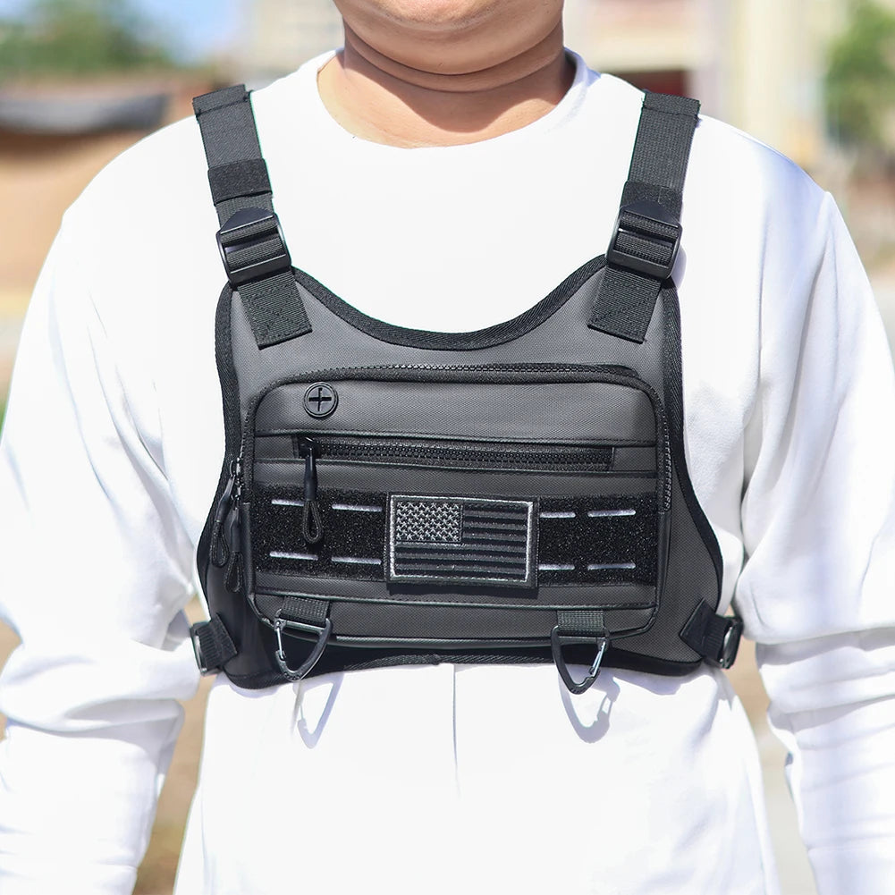 Sports Chest Bag – Lightweight Waterproof Running Vest with Pocket, Phone Holder & Large Capacity Tactical Front Pack