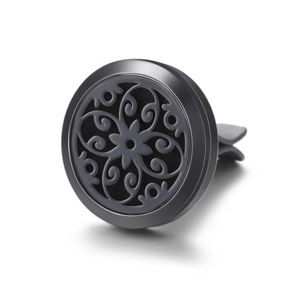 All-Black Tree of Life Car Air Freshener – Stainless Steel Aromatherapy Essential Oil Diffuser Locket Pendant