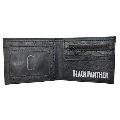 Marvel Black Panther Metal Design Wallet – PU Leather Purse with Coin Pocket for Youth