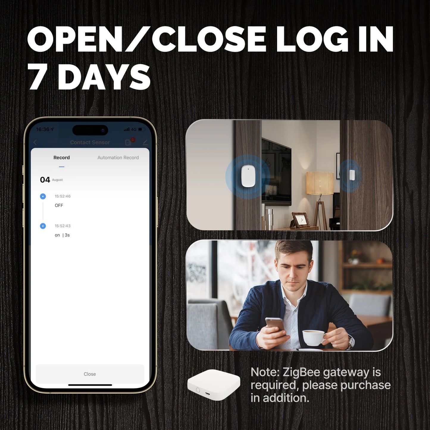MOES Tuya ZigBee Smart Window & Door Sensor – Security Alarm System, Smart Life App Remote Control