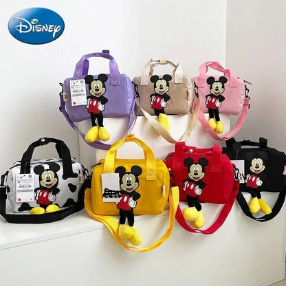 Disney Mickey Mouse Cartoon Small Shoulder Bag – Fashion Trendy Crossbody Cylinder Bag for Women & Girls, Cute Personality Style Handbag