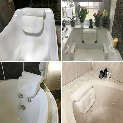 Spa Bathtub Pillow with Anti-Slip Suction Cups – Neck and Back Support for Bathtub and Bathroom Accessory