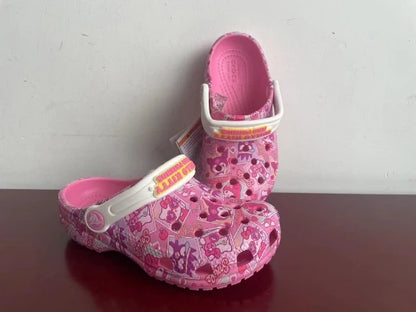 Sanrio Hello Kitty & Kuromi Girls' Summer Slippers – Non-Slip Soft Sole Wrap Toe Sandals