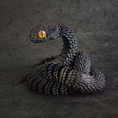 3D Printed Movable Snake Figurine – Realistic Jointed Simulation Ornament for Home & Office, 2025 New Year Craft Gift