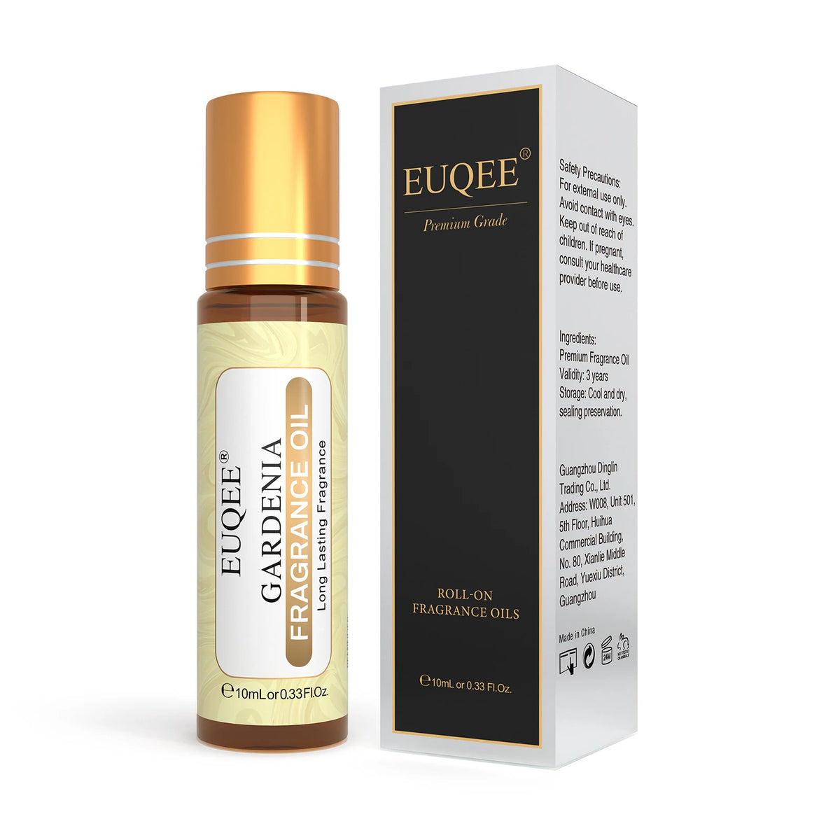 EUQEE 10ml Women's Roller Fragrance Oil - Coconut, Vanilla & Floral Aroma Scent Oil