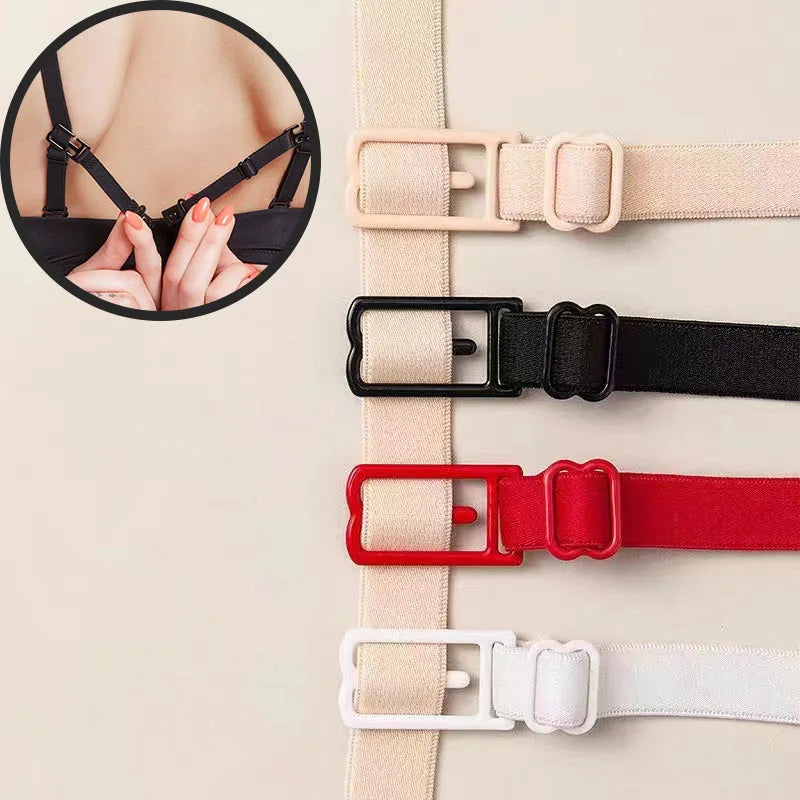 6-Piece Adjustable Bra Strap Clips - Elastic Non-Slip Strap Holders for Concealed Straps and Cleavage Control
