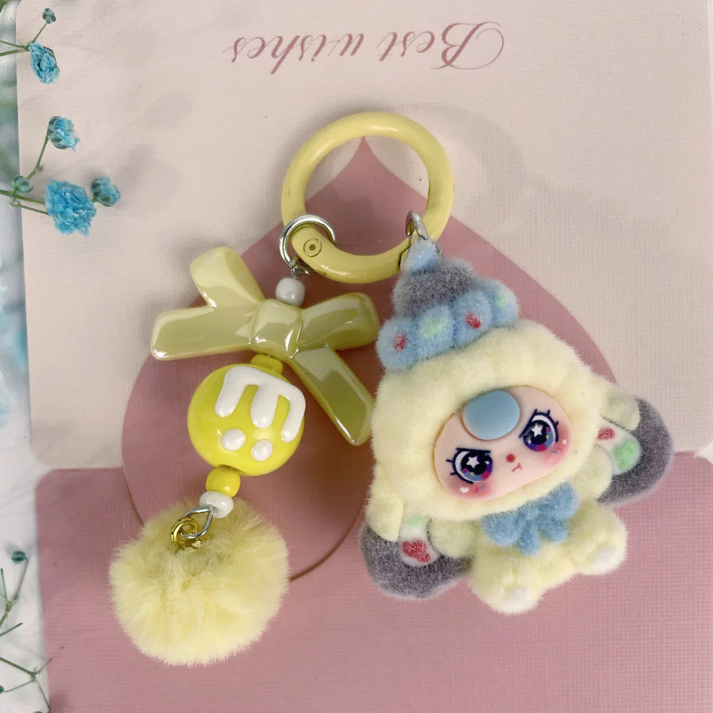 Kawaii Baby Three Cartoon Keychain - Mini Doll Bag Pendant, Cute DIY Accessory & Decorative Gift