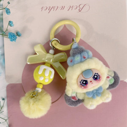 Kawaii Baby Three Cartoon Keychain - Mini Doll Bag Pendant, Cute DIY Accessory & Decorative Gift