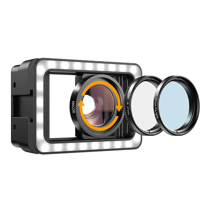 APEXEL 4K HD 15X Macro Lens Kit with LED Fill Light for iPhone, Samsung & All Smartphones
