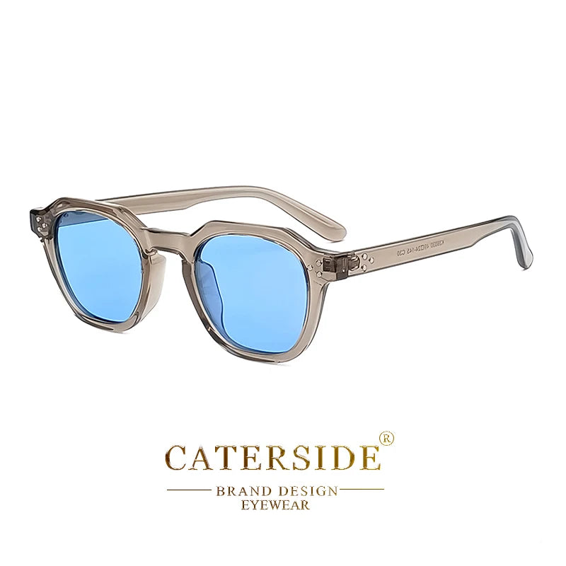 CATERSIDE Retro Polarized Sunglasses – Ultralight TR90 Frame Polygon Style for Men & Women, High-Quality Travel Eyewear