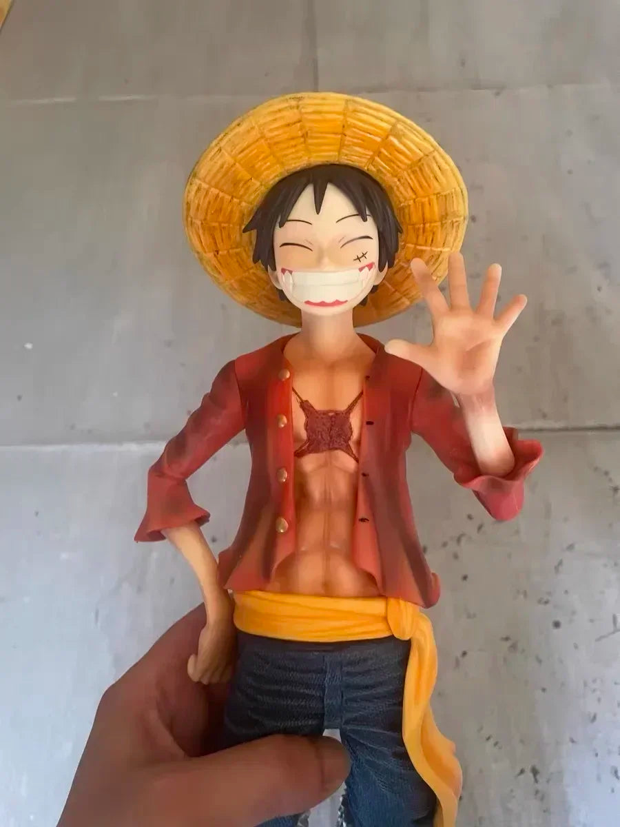 One Piece 42.5cm Straw Hat Monkey D. Luffy Figure – 1/4 Scale Large Smiley Anime Statue, Decorative Doll Toy Gift
