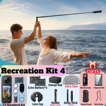 Insta360 X4 8K 360 Action Camera – 72MP, Active HDR, Waterproof, AI Powered with 2.5'' Touchscreen