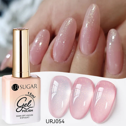 UR SUGAR 15ml Jelly Milky White Gel Polish – Translucent UV Soak Off Nail Art Varnish Semi-Permanent Fashion Nail Color