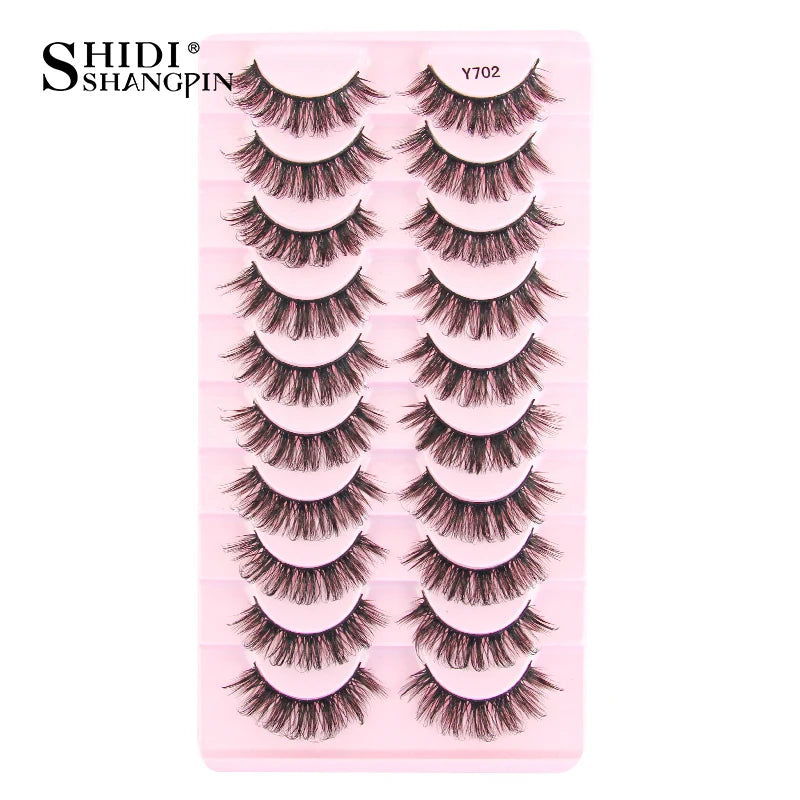 SHIDISHANGPIN 5/10 Pairs Cat Eye False Lashes – 3D Mink Half Lashes, Eyelash Extensions for Natural Makeup, Faux Cils Maquiagem