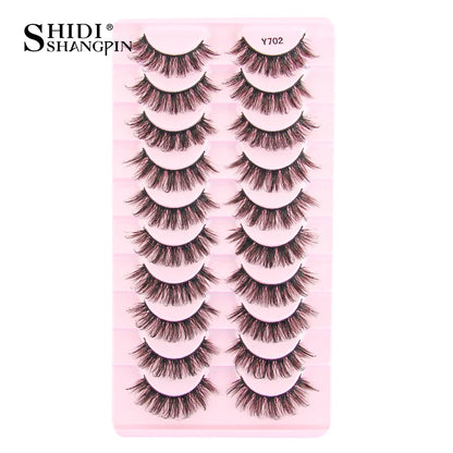 SHIDISHANGPIN 5/10 Pairs Cat Eye False Lashes – 3D Mink Half Lashes, Eyelash Extensions for Natural Makeup, Faux Cils Maquiagem