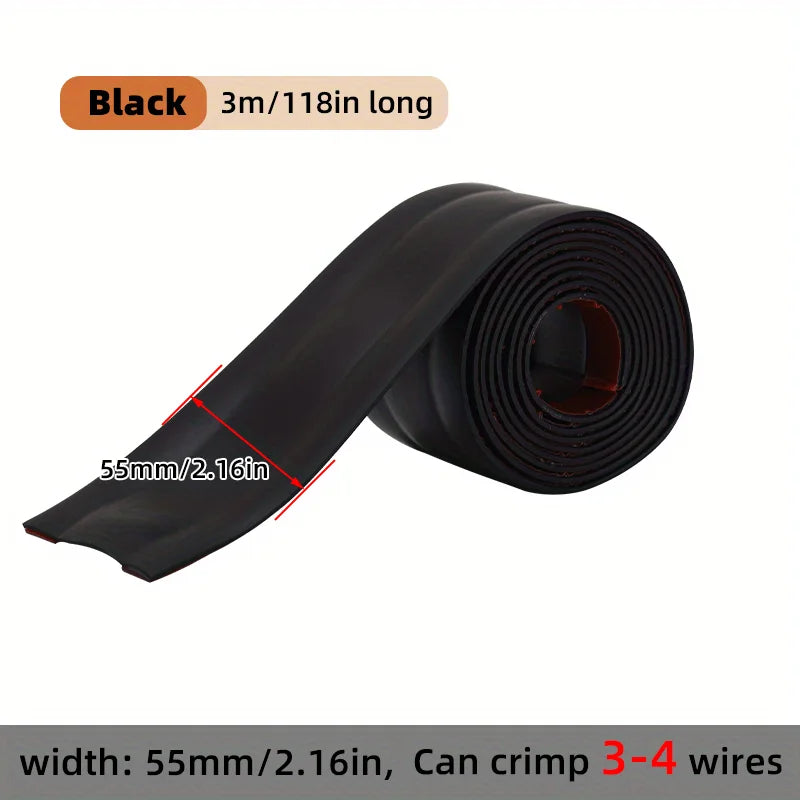 Self-Adhesive PVC Cable Protector Strip — Wire & Cord Insulation Cover, Wear-Resistant Trip Prevention Organizer