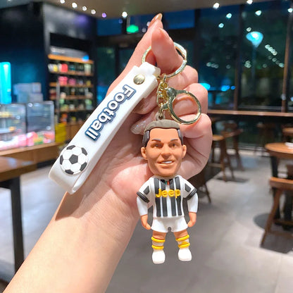 Creative Cartoon CR7 Football Keychain – Cute Cristiano Ronaldo Penalty Kick Bag Charm for Men & Women