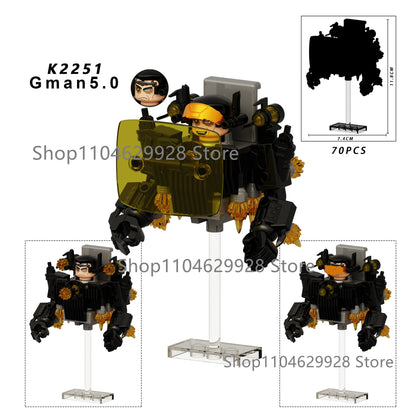 KDL Skibidi Toilet Man Anime Block Figures – TVMan, Titan, Cameraman & Speakerman Model Toy Gift for Kids