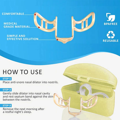 Silicone Nose Dilator Clip – Anti-Snoring Device for Easy Breathing & Improved Sleep