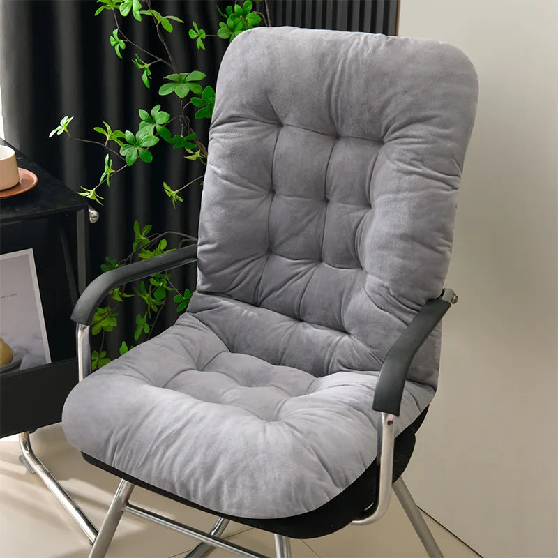 Ultra-Soft Velvet Lounge Chair Cushion – Strap Design Rocking Chair Pad with Anti-Slip Particles for Autumn & Winter Comfort