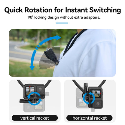 TELESIN 2-in-1 Neck Mount - Universal Phone & Action Camera Holder for GoPro, Insta360 & DJI Osmo Action