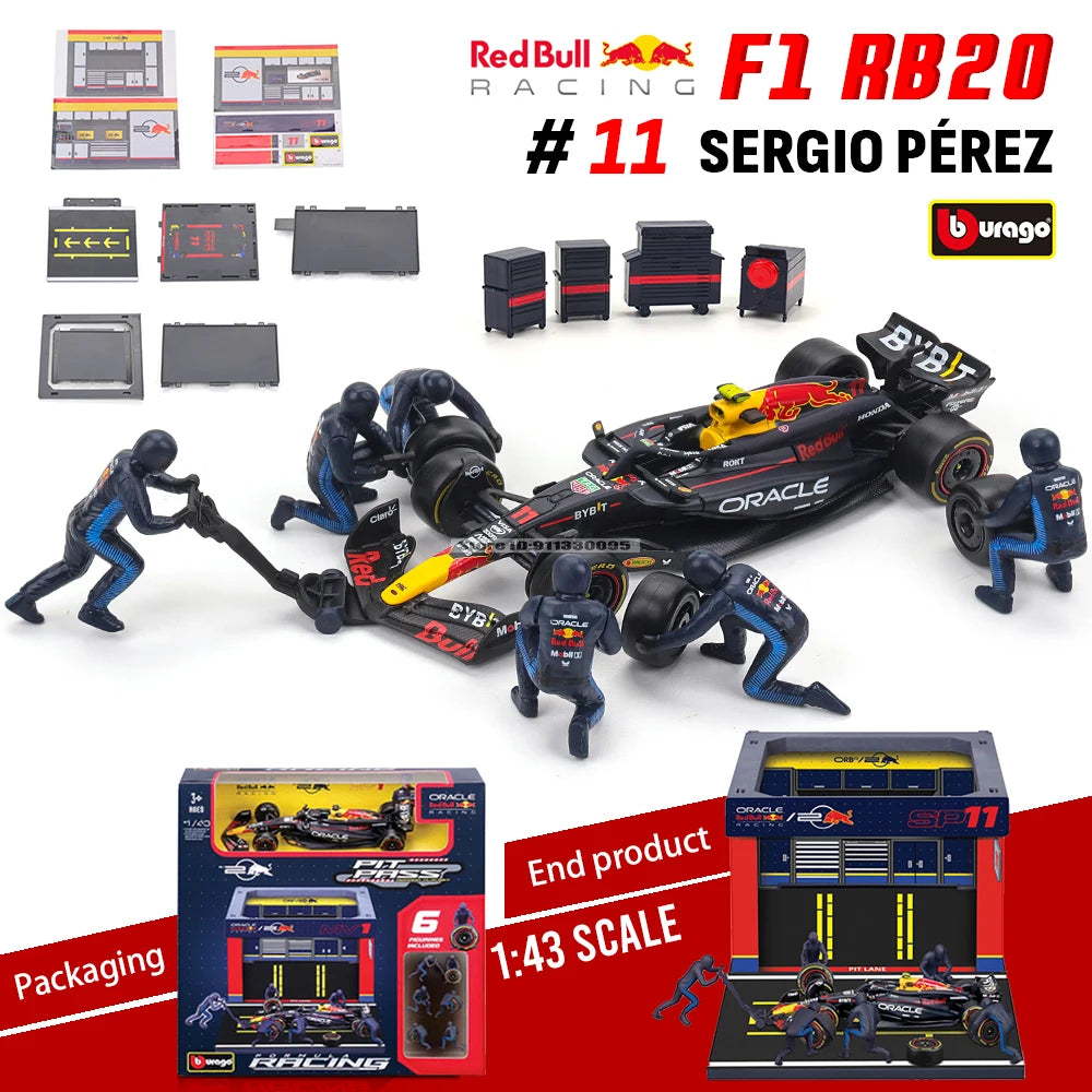 Bburago 1:43 2024 F1 Ferrari SF24 & RB20 Alloy Die-Cast Car Model – Luxury DIY Toy Series