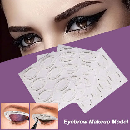 Eyebrow & Eyeshadow Makeup Stencil Set - Eye Makeup Template Tools for Eyeliner Shaping and Styling Guide