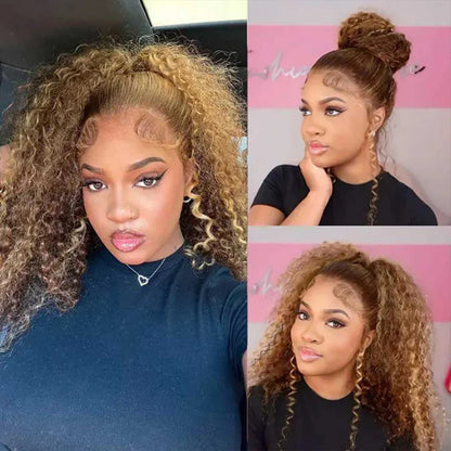 Highlight Invisi-Strap HD 360 Lace Front Wig – 250 Density Deep Curly Pre-Plucked Human Hair Full Lace Wig